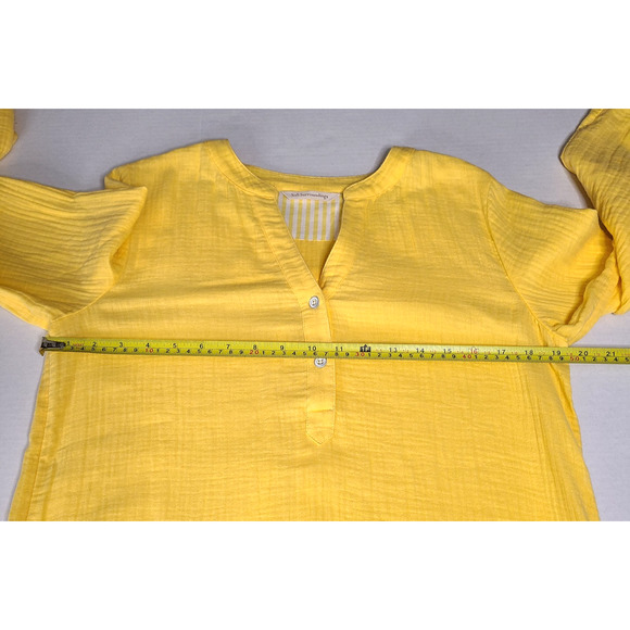 SOFT SURROUNDINGS Santorini Gauze Pullover Tunic Top Butter Yellow Small Cotton - Picture 9 of 10